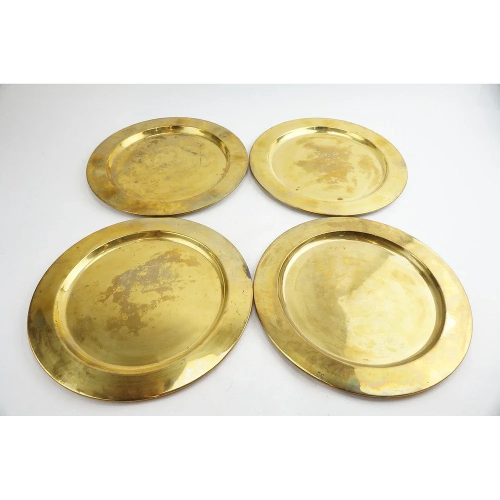 Unbranded Brass Charger Plates Unisex OS Gold Set of 4 Made in‎ Mexico Good